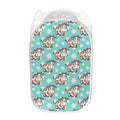 Cartoon Cow And Daisy Flower Print Mesh Laundry Hamper