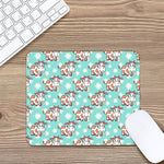 Cartoon Cow And Daisy Flower Print Mouse Pad