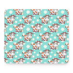 Cartoon Cow And Daisy Flower Print Mouse Pad