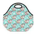 Cartoon Cow And Daisy Flower Print Neoprene Lunch Bag