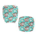 Cartoon Cow And Daisy Flower Print Office Chair Cover