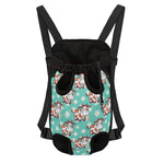 Cartoon Cow And Daisy Flower Print Pet Carrier Backpack