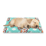 Cartoon Cow And Daisy Flower Print Pet Cooling Mat Cover