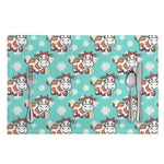 Cartoon Cow And Daisy Flower Print Placemat