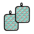 Cartoon Cow And Daisy Flower Print Pot Holders
