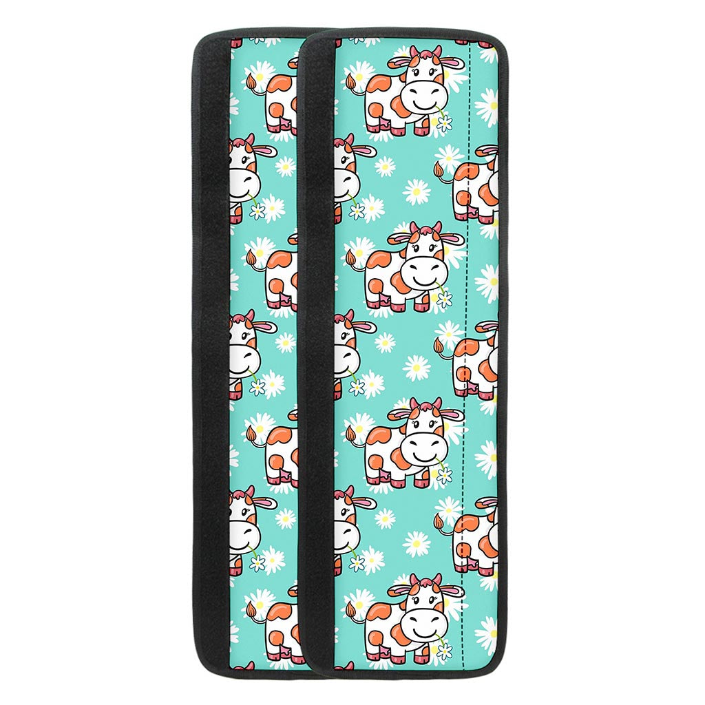 Cartoon Cow And Daisy Flower Print Refrigerator Handle Covers