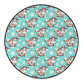 Cartoon Cow And Daisy Flower Print Round Floor Mat