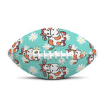 Cartoon Cow And Daisy Flower Print Rugby Ball