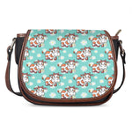 Cartoon Cow And Daisy Flower Print Saddle Bag