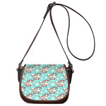 Cartoon Cow And Daisy Flower Print Saddle Bag