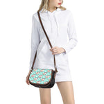 Cartoon Cow And Daisy Flower Print Saddle Bag