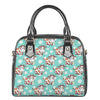 Cartoon Cow And Daisy Flower Print Shoulder Handbag