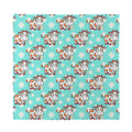 Cartoon Cow And Daisy Flower Print Silk Bandana