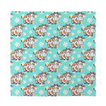 Cartoon Cow And Daisy Flower Print Silk Bandana