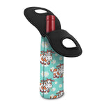 Cartoon Cow And Daisy Flower Print Single Neoprene Wine Tote