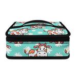 Cartoon Cow And Daisy Flower Print Small Lunch Bag