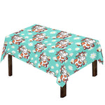 Cartoon Cow And Daisy Flower Print Tablecloth