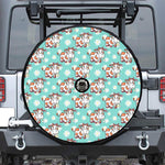 Cartoon Cow And Daisy Flower Print Tire Cover With Camera Hole