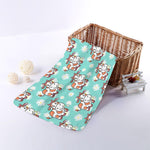 Cartoon Cow And Daisy Flower Print Towel
