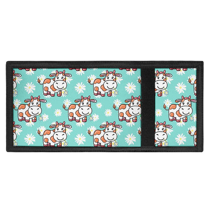 Cartoon Cow And Daisy Flower Print Trifold Wallet