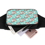 Cartoon Cow And Daisy Flower Print Waist Bag