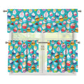 Cartoon Cupcake Pattern Print 3 Piece Kitchen Curtains