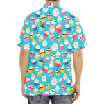 Cartoon Cupcake Pattern Print Aloha Shirt