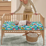 Cartoon Cupcake Pattern Print Baby Crib Sheet
