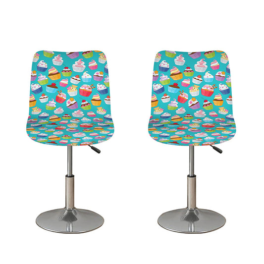 Cartoon Cupcake Pattern Print Bar Stool Covers