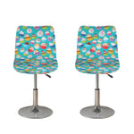 Cartoon Cupcake Pattern Print Bar Stool Covers