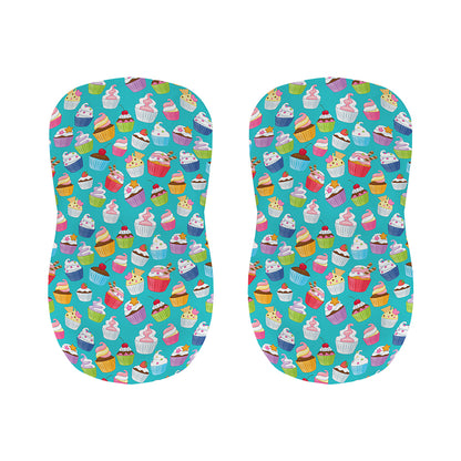 Cartoon Cupcake Pattern Print Bar Stool Covers
