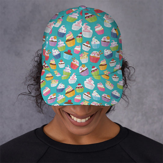 Cartoon Cupcake Pattern Print Baseball Cap