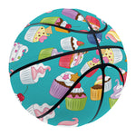 Cartoon Cupcake Pattern Print Basketball
