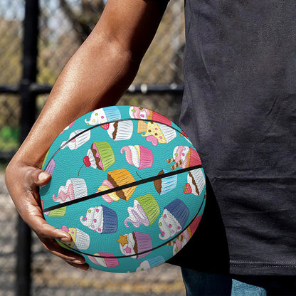 Cartoon Cupcake Pattern Print Basketball