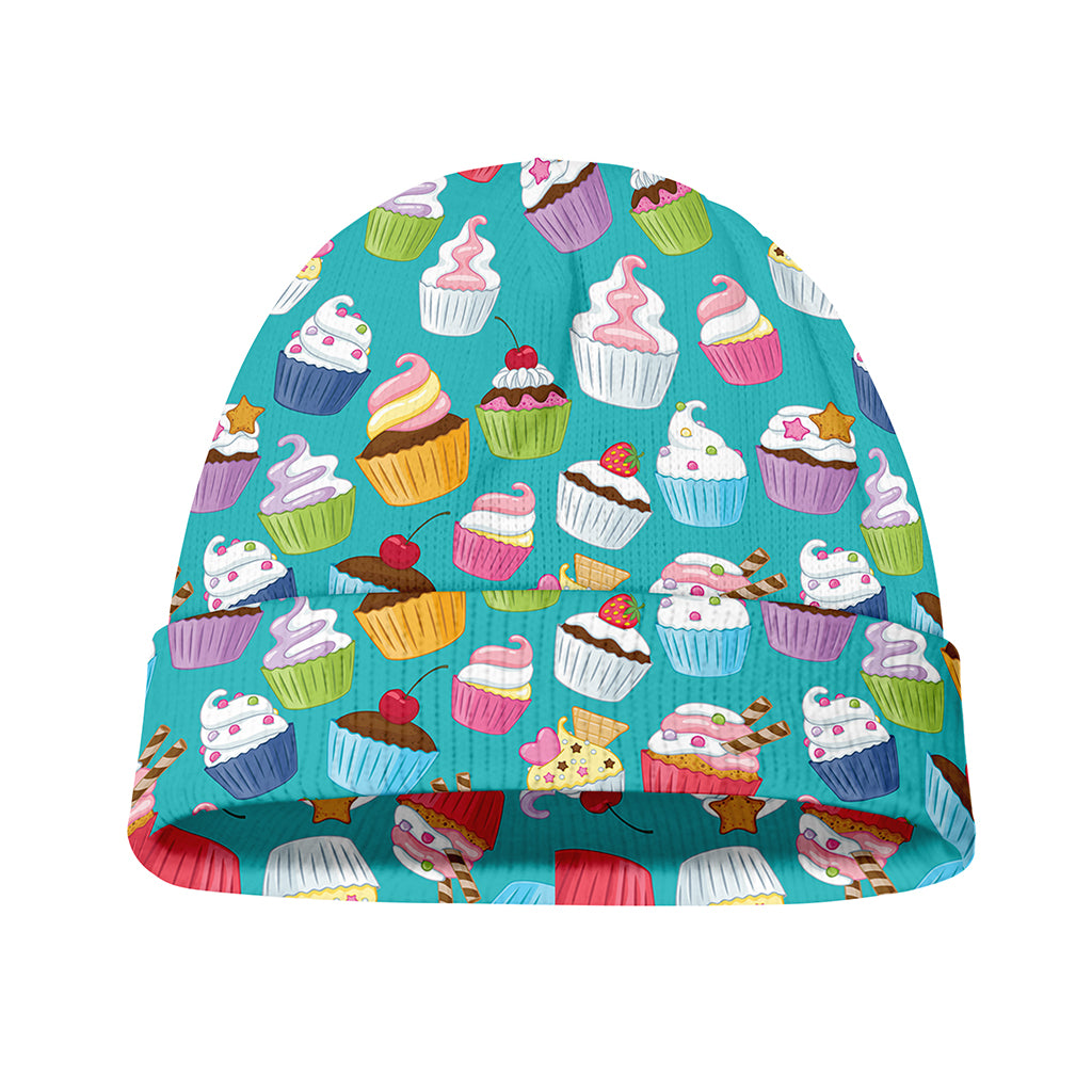 Cartoon Cupcake Pattern Print Beanie