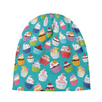 Cartoon Cupcake Pattern Print Beanie