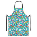 Cartoon Cupcake Pattern Print Bib Apron With Pocket