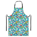 Cartoon Cupcake Pattern Print Bib Apron With Pocket
