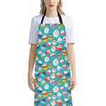 Cartoon Cupcake Pattern Print Bib Apron With Pocket