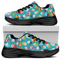 Cartoon Cupcake Pattern Print Black Chunky Shoes