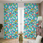 Cartoon Cupcake Pattern Print Blackout Pencil Pleat Curtains