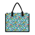 Cartoon Cupcake Pattern Print Canvas Tote Bag