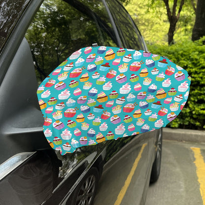 Cartoon Cupcake Pattern Print Car Side Mirror Covers