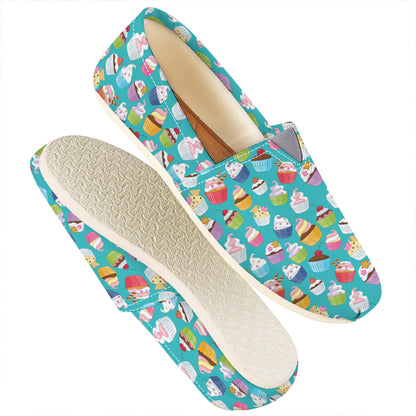 Cartoon Cupcake Pattern Print Casual Shoes