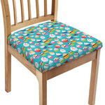 Cartoon Cupcake Pattern Print Chair Cushion Cover