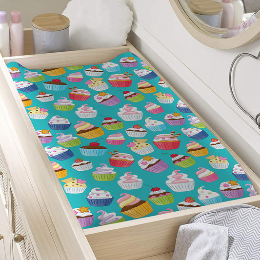 Cartoon Cupcake Pattern Print Changing Pad Cover
