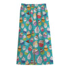 Cartoon Cupcake Pattern Print Cotton Front Slit Maxi Skirt