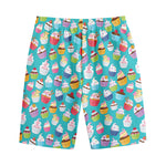 Cartoon Cupcake Pattern Print Cotton Shorts