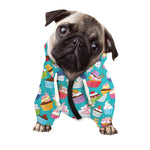Cartoon Cupcake Pattern Print Dog Zip Up Hoodie