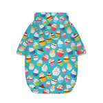 Cartoon Cupcake Pattern Print Dog Zip Up Hoodie